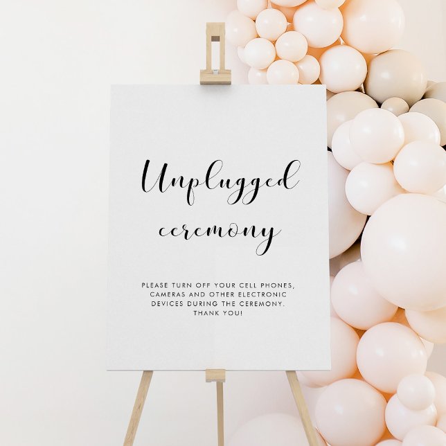Elegant Unplugged ceremony wedding sign (Creator Uploaded)
