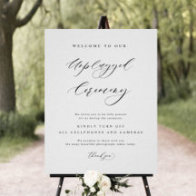 Elegant Unplugged Ceremony Wedding Vertical Sign