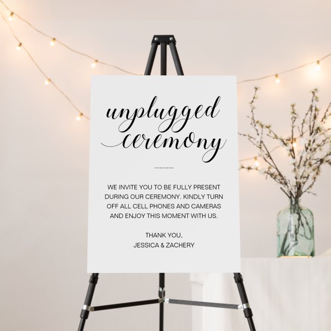 Elegant Unplugged Wedding Ceremony No Phones Foam Board