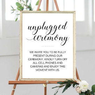 Elegant Unplugged Wedding Ceremony No Phones Foam Board