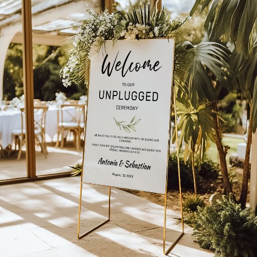 Elegant Unplugged Welcome Wedding Sign Foam Board