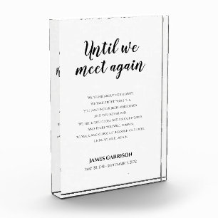 Elegant Until We Meet Again Memorial Poem Photo Block