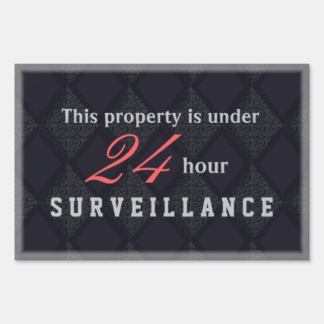 Elegant Upscale Video Surveillance Sign (Front)