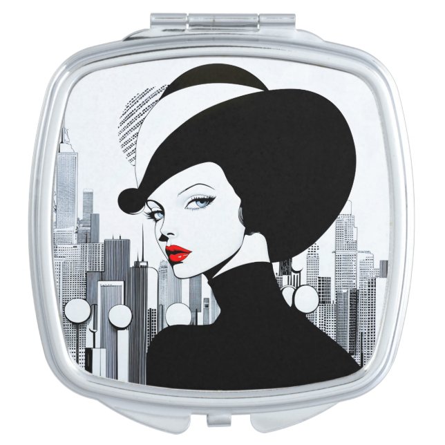 Elegant Uptown Girl New York High Society  Compact Mirror (Front)