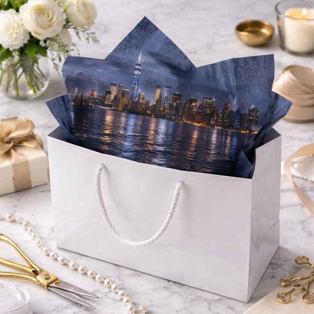 Elegant Urban New York City Night Cityscape Tissue Paper (Creator Uploaded)