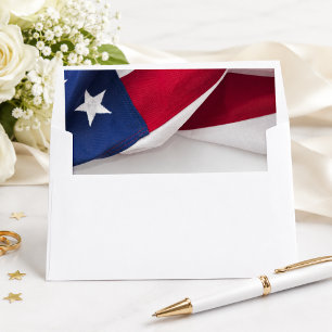Elegant USA American Flag Wedding Envelope Liner