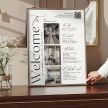 Elegant Vacation Rental Host Photo QR Welcome Sign