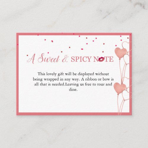 Elegant Valentine Bridal Shower Display  card