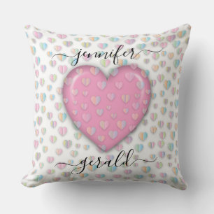 Elegant Valentine Heart Design Throw Pillow