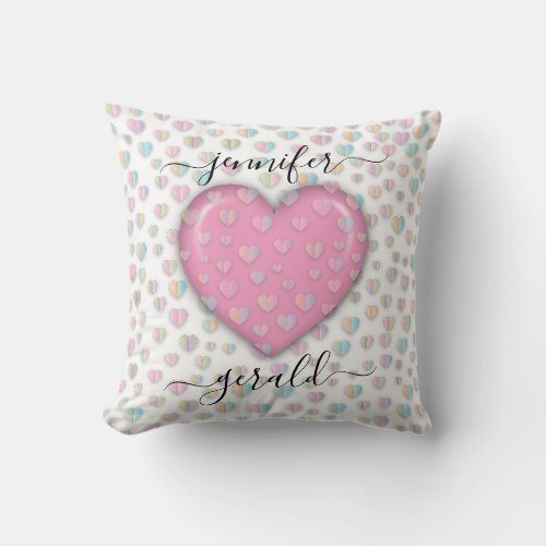 Elegant Valentine Heart Design Throw Pillow