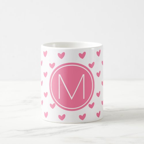 Elegant Valentine pink white tiny heart pattern Coffee Mug