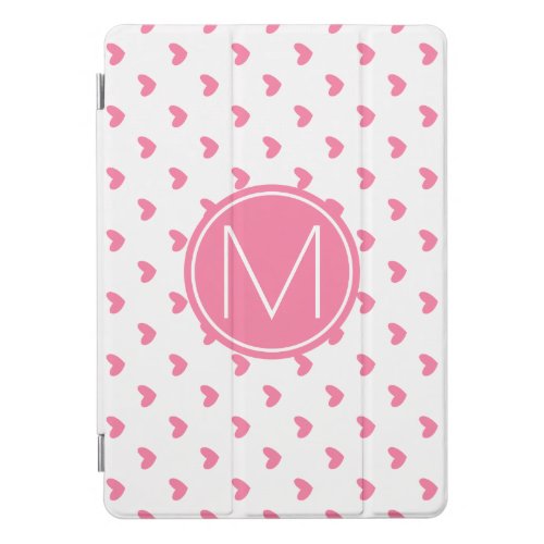 Elegant Valentine pink white tiny heart pattern iPad Pro Cover