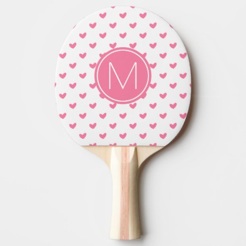 Elegant Valentine pink white tiny heart pattern Ping_Pong Paddle