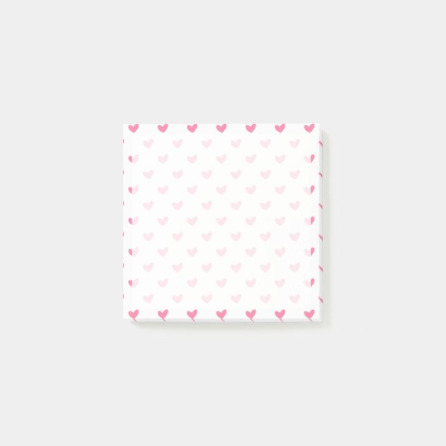Elegant Valentine pink white tiny heart pattern Post-it Notes (Front)