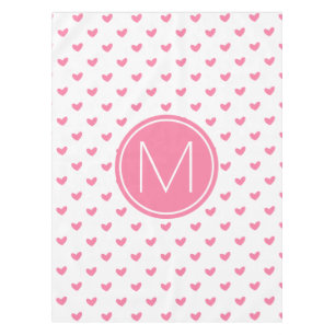 Elegant Valentine pink white tiny heart pattern Tablecloth