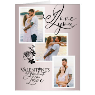 Elegant Valentine’s Day Photo Collage Card