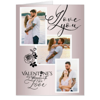 Elegant Valentine’s Day Photo Collage Card