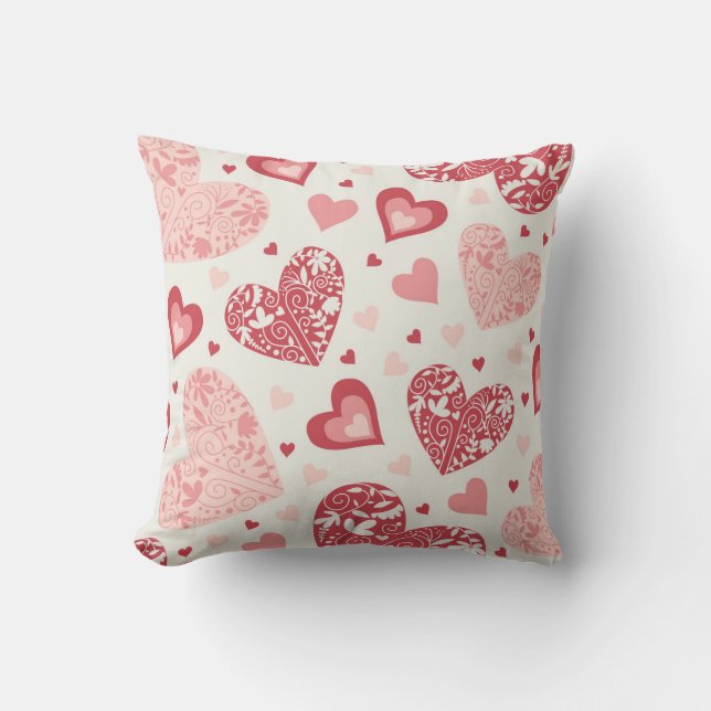 Elegant Valentine Throw Pillow (Front)