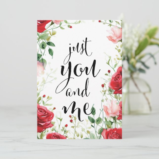 Elegant Valentine's Card "Just You and Me" (Standing Front)