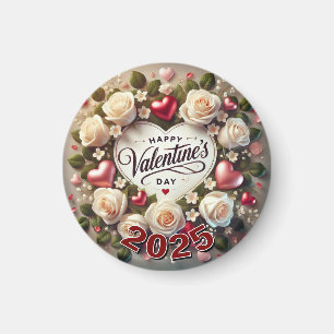 Elegant Valentine's Day Design with Roses Magnet
