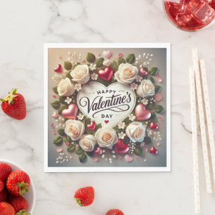 Elegant Valentine's Day Design with Roses Napkins