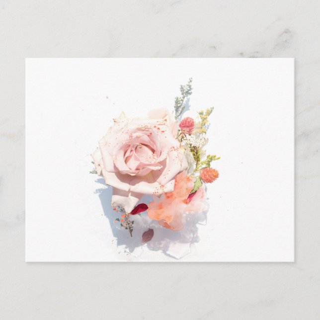 Elegant Valentine's Day Floral Holiday Postcard (Front)