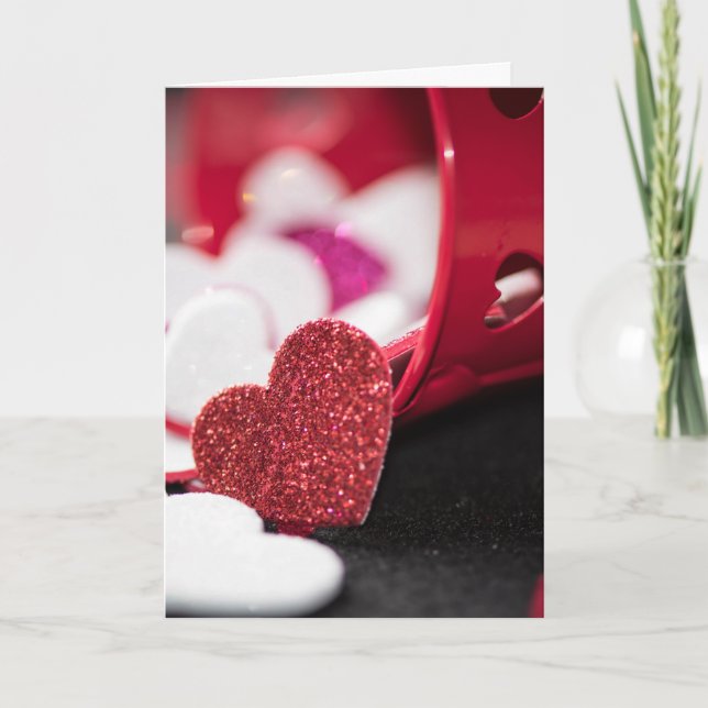 Elegant Valentine's Day Heart Holiday Card (Front)