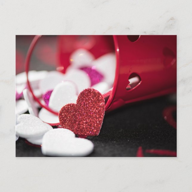 Elegant Valentine's Day Heart Holiday Postcard (Front)