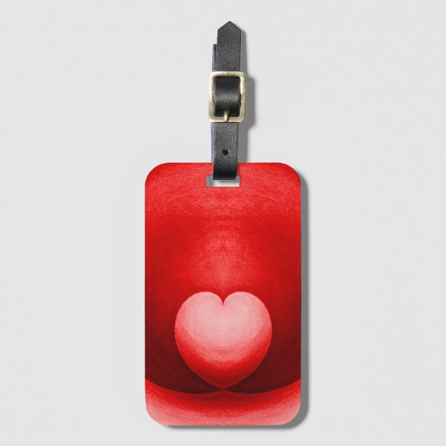 Elegant Valentine's Day Love Heart Luggage Tag (Front Vertical)