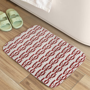 Elegant Valentines Day Love Red Roses Artistic Bath Mat