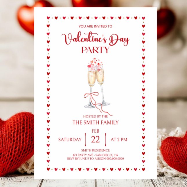 Elegant  Valentine's day party  Invitation (Creator Uploaded)