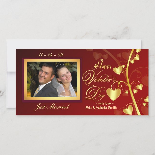 Elegant Valentine's Day Photo Cards (Front)