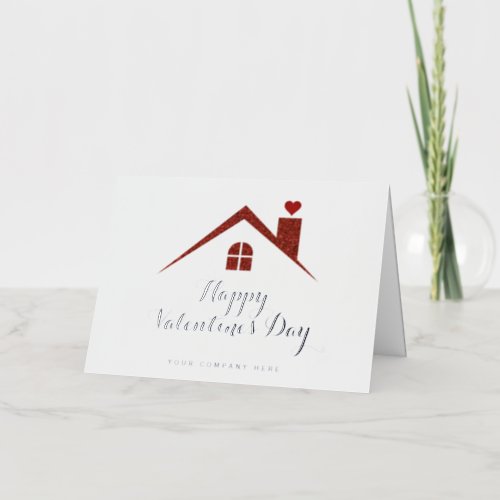 Elegant Valentines Day Red Sparkle Realty Foil Greeting Card