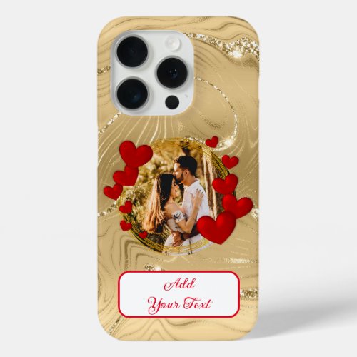Elegant Valentines Love Anniversary Red Heart Ca iPhone 15 Pro Case