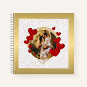 Elegant Valentines, Love, Anniversary Red Heart Notebook