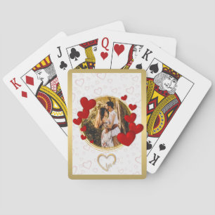 Elegant Valentines, Love, Anniversary Red Heart Poker Cards