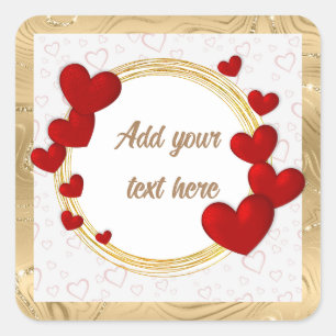 Elegant Valentines, Love, Anniversary Wedding Square Sticker