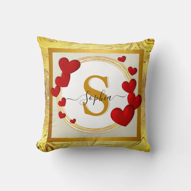 Elegant Valentines, Love, Anniversary Wedding Throw Pillow (Front)