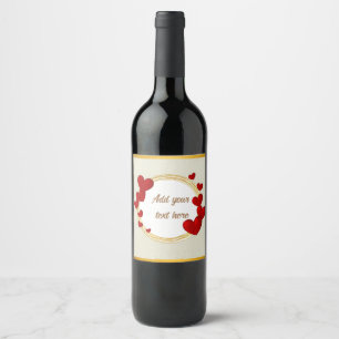 Elegant Valentines, Love, Anniversary Wedding Wine Label