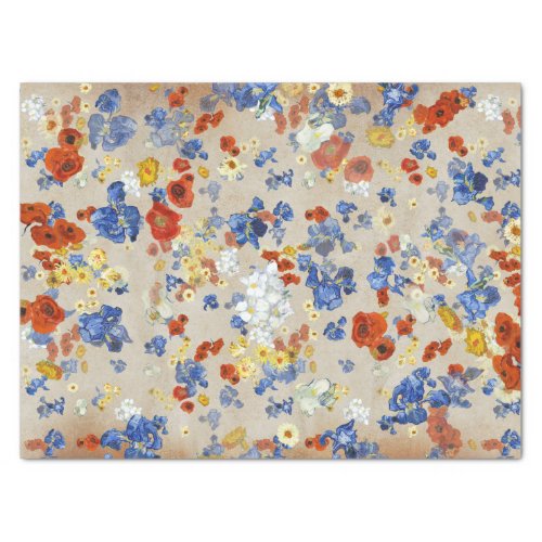 Elegant Van Goghs Blue Irises Poppies Kraft Tissue Paper