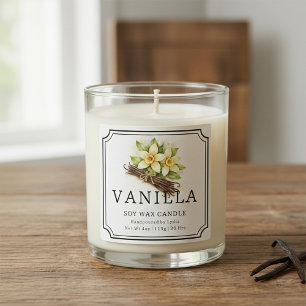 Elegant Vanilla Soy Wax Candle Business Label