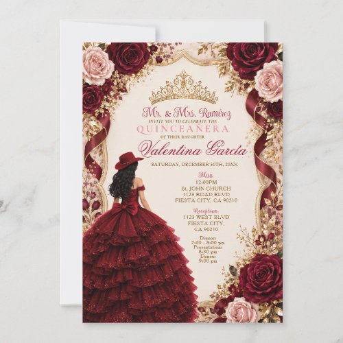 Elegant Vaquera Sweet 15 Quinceañera Invitation