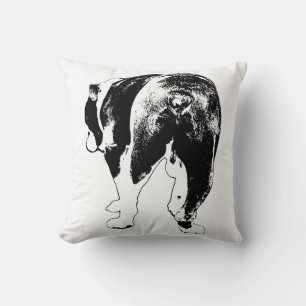 Elegant Vector Bulldog, Winter Edit Throw Pillow
