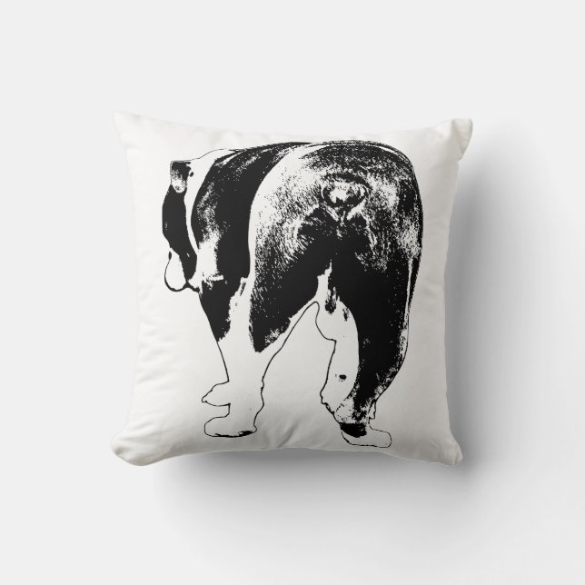 Elegant Vector Bulldog, Winter Edit Throw Pillow (Front)