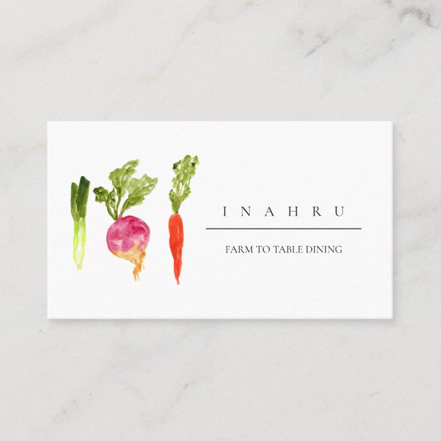 Elegant vegetable resturant business card (Front)