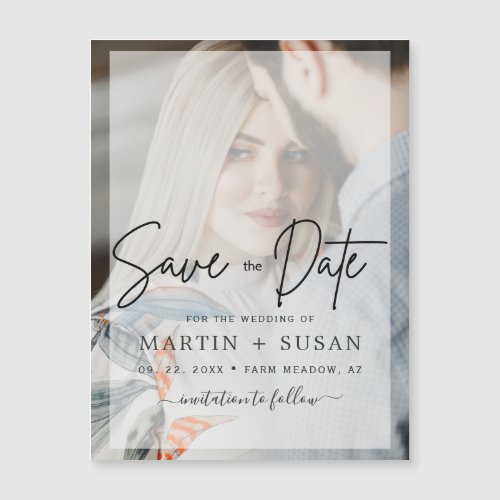 Elegant Vellum Effect Photo Wedding Save The Date