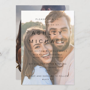 Elegant Vellum Overlay Simple 2 Photo Wedding Invitation