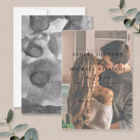 Elegant Vellum Overlay Watercolor Photo Wedding