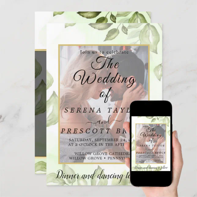 Elegant Vellum Overlay Wedding Invitation 