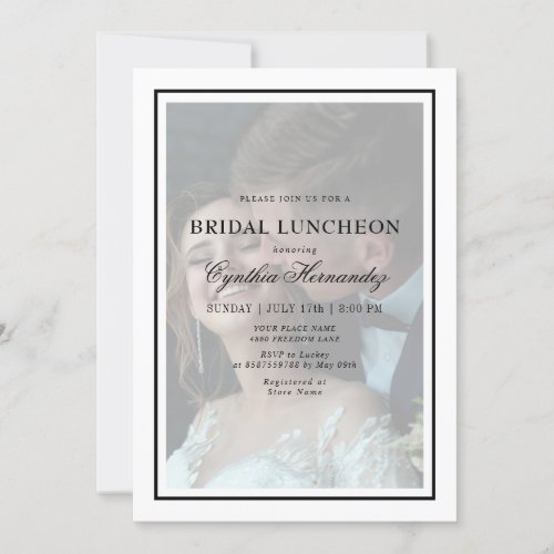 Elegant Vellum Typography Script Bridal Luncheon Invitation